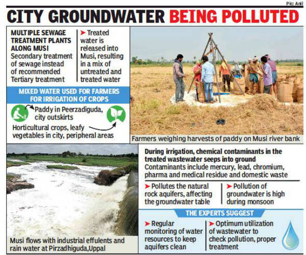 Musi River: Polluted Musi water used for irrigation affecting aquifers