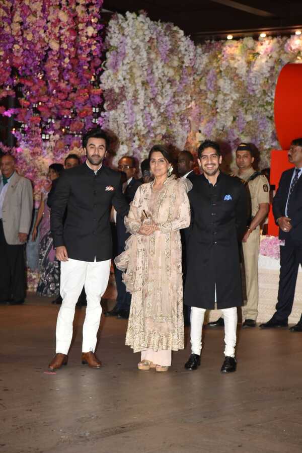 Ranbir-Neetu-Ayan at Akash Ambani engagement