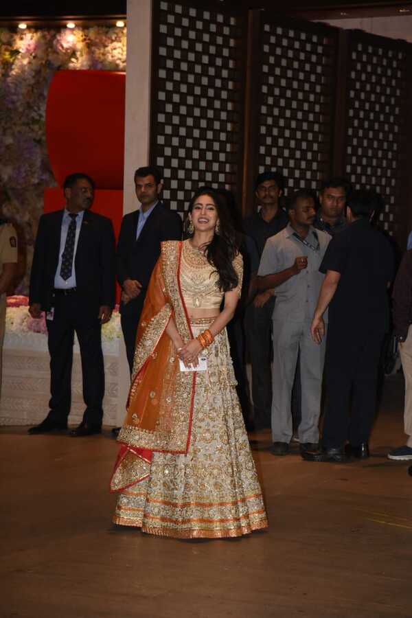 Sara Ali Khan at Akash Ambani-Shloka Mehta engagement bash