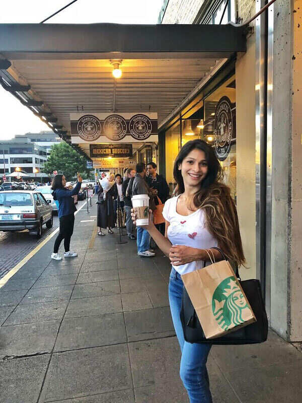 Tanishaa Mukerji spotted at The Pike Place Starbucks Store known as the Original Starbucks store - Copy
