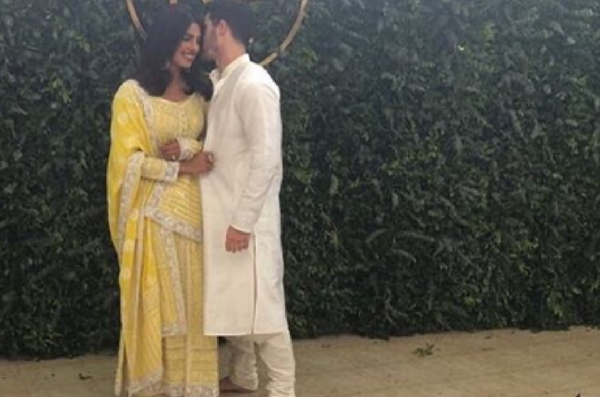 Priyanka and Nick at their 'roka' ceremony