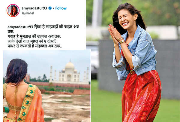 “I was mermerised by the Taj,” said Amyra, who also wrote a couplet as a tribute to the monument with a pic that she posted on Instagram (BCCL/ Aditya Yadav)