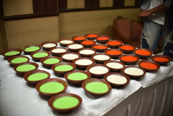 tri coloured baked yogurt by Umra Masood