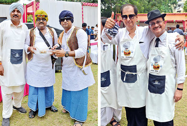 (L) Arvind, Manoj and Manish’s Punjabi dishes were a hit (R) Dilip and Sanjay (BCCL/ IB Singh)