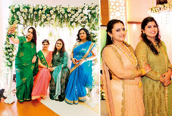 (L-R) Mamta Tripathi, Swati, Neha and Astha with Shweta (L) and Jyoti (BCCL)