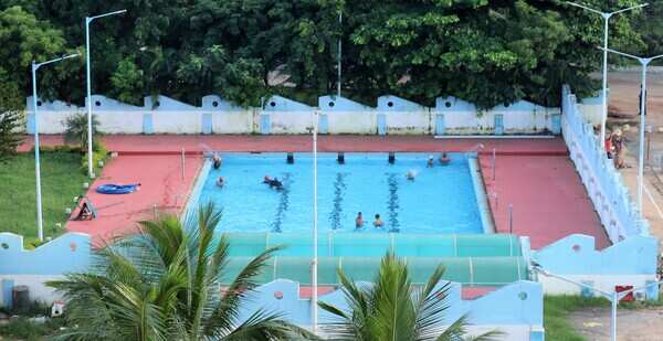 Swimming pool in side the stadium complex