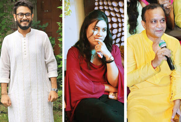 (L) Mohak Gangawani (C) Payal Dhanani (R) Pradeep Anand Singh (BCCL/ Unmesh Pandey)
