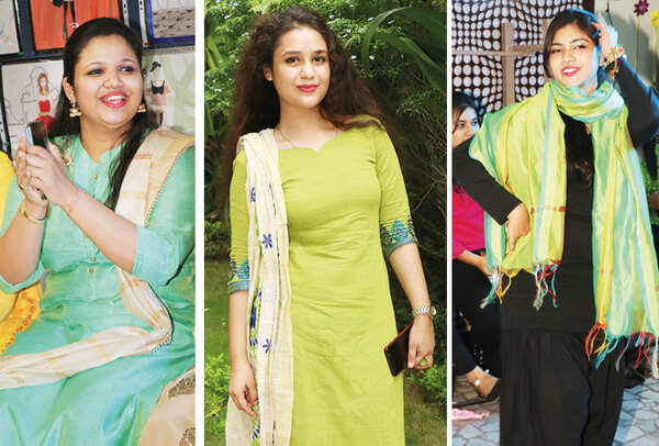 (L) Srighandha Agrawal (C) Taiba Khan (R) Tanya (BCCL/ Unmesh Pandey)