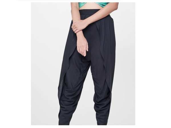 Buy Black Dhoti Pants With Metal Hanging Trim Online - W for Woman