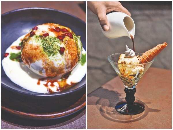 Raj Kachori and Coffee Shot Sundae