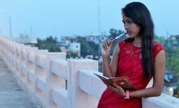 Swagatika lost in thoughts before writing a poem