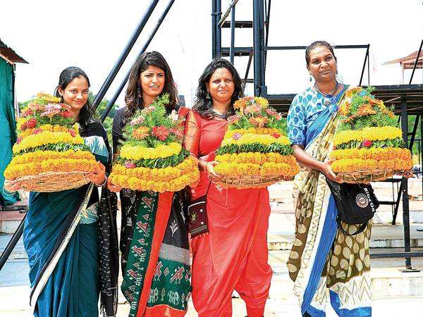 Telangana Pride Flies High As Bikernis Play Bathukamma Mid-air | Events ...