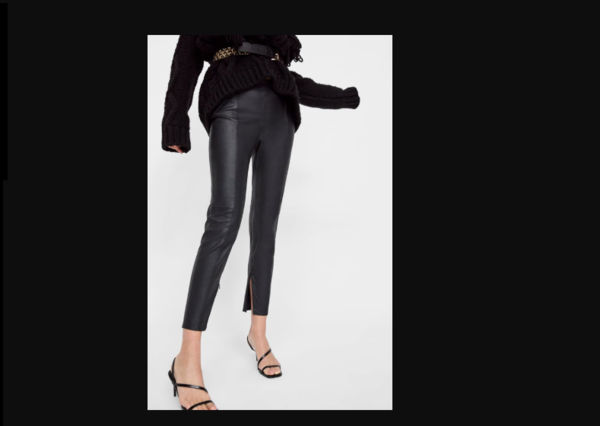 NWT. Zara Black Faux Leather High-waist Leggings. Size M. | Denim look  leggings, High waisted leggings, Embellished leggings