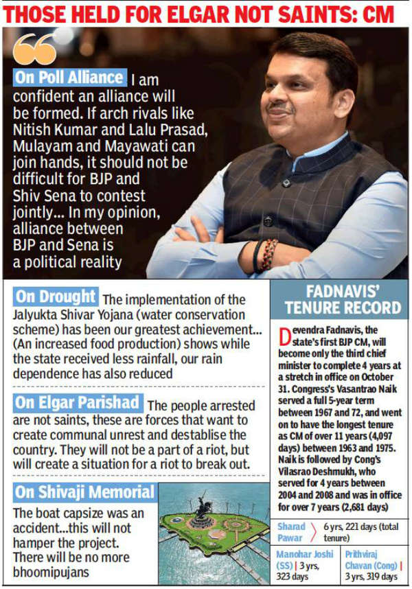 Maharashtra Staying Together A Political Reality For Both Bjp And Shiv Sena Says Devendra Fadnavis Mumbai News Times Of India