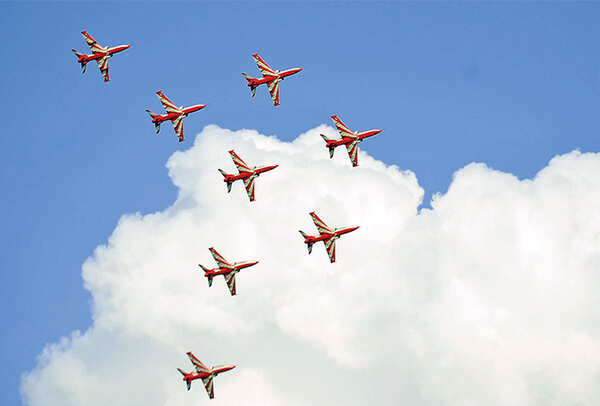 Suryakiran aerobatics team was flying the Hawks (BCCL/ Pankaj Singh)