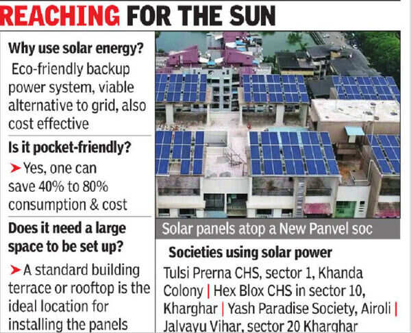 Many hsg societies opting for ‘cost effective’ solar power | Navi ...