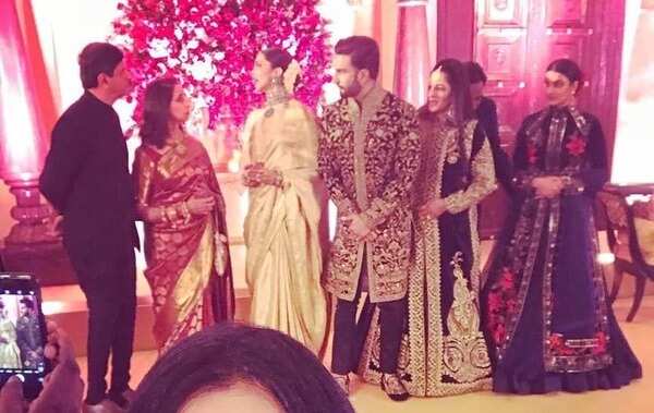 Ranveer Singh and Deepika Padukone wedding reception photos with family