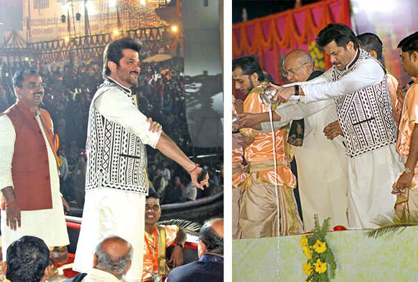 Anil Kapoor also performed Ganga Aarti at the ghat as part of the celebrations (BCCL/ Unmesh Pandey)