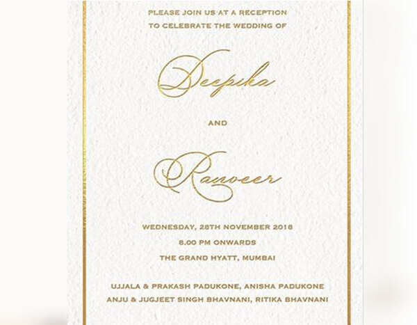 Deepika Padukone and Ranveer Singh Wedding Reception in Mumbai