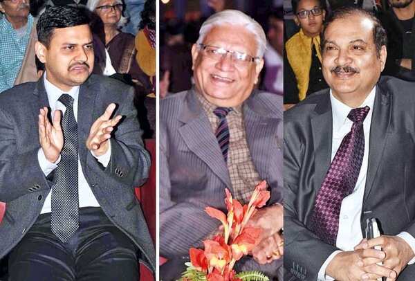 (L) Kaushal Raj Sharma (C) Madan Mohan Pandey (R) Praveer Kumar (BCCL/ Vishnu Jaiswal)