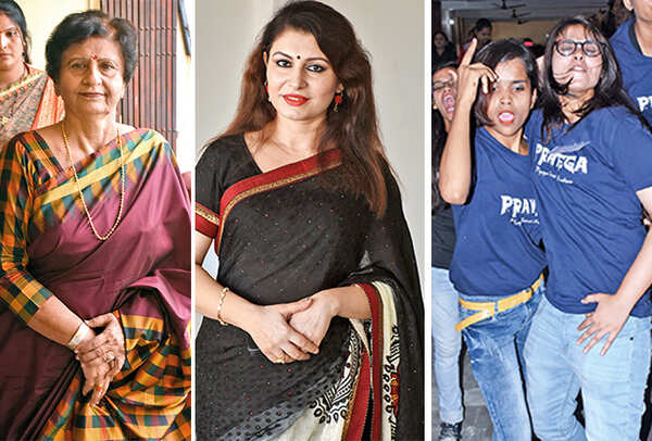 (L) Sanyukta Bhatia (C) Seema Khan (R) Shivangi and Surbhi (BCCL/ Vishnu Jaiswal)