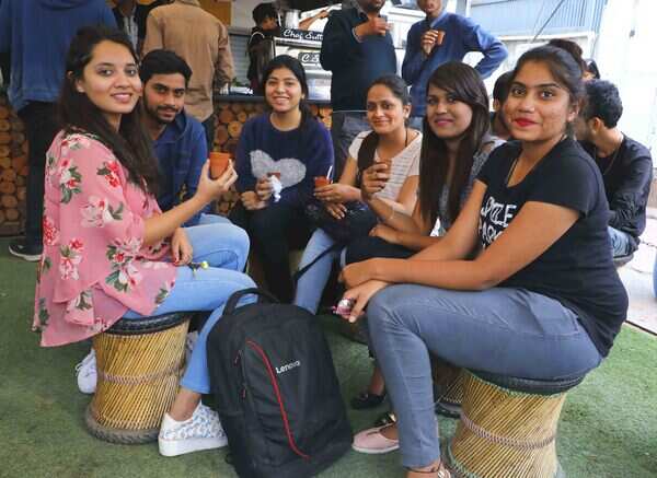 Enjoying various flavours of kulhad chai at chappan