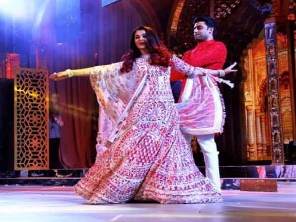 Aishwarya Rai Bachchan and Abhishek Bachchan at Isha Ambani and Anand Piramal's pre-wedding bash