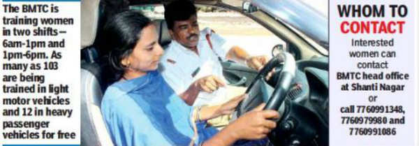 With 115 women on board BMTC s free driving training gains