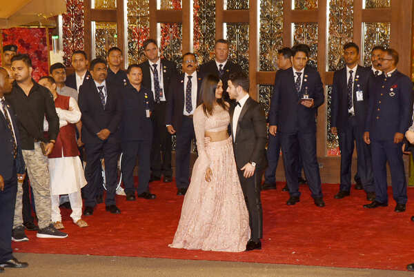 Priyanka Chopra and husband Nick Jonas at Isha Ambani and Anand Piramal wedding
