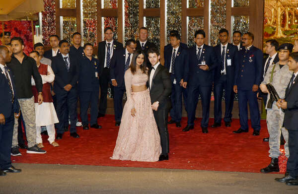 Priyanka Chopra and husband Nick Jonas at Isha Ambani and Anand Piramal wedding
