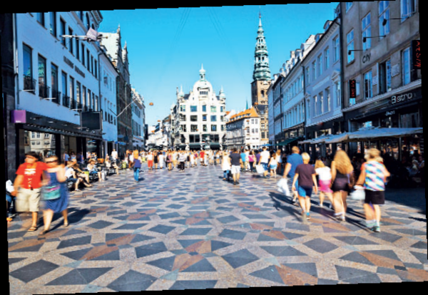 Pedestrians at central square