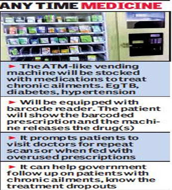 Machines to dispense drugs in government hospitals Chennai News