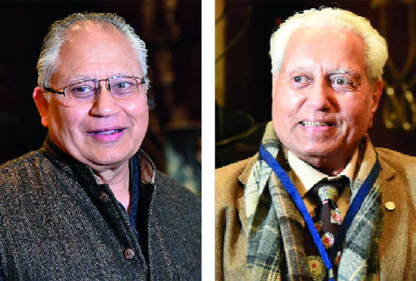 Shiv Khera and PD Dutta, the senior most alumnus at the event, who was from the 1949 batch (BCCL)