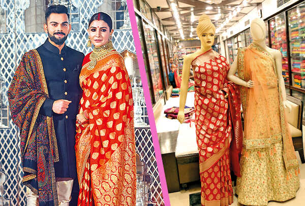 The Banarasi silk sari Anushka Sharma wore at her reception in Delhi, is among the must-haves for almost all brides-to-be in Lucknow these days (BCCL/ Aditya Yadav)