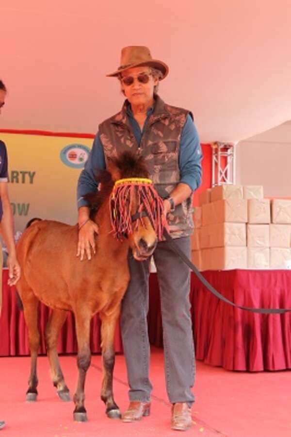 ANil Mukerji with the pony, Sara