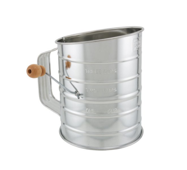 Natizo Stainless Steel 3-Cup Flour Sifter - Lid and Bottom Cover