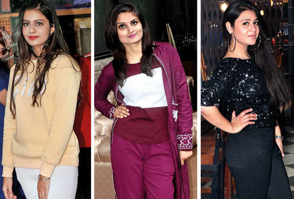 (L) Tanvi Kaur (C) Trisha Singh (R) Tiaba Khan (BCCL/ Unmesh Pandey)