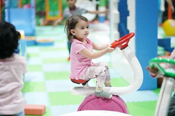 Seen a Small girl playing at Sim and Sam's Party&Plytown Kompally as a part of Play For CRPF program