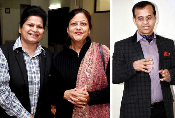(L) Parvati and Ritu Alok (R) Pravin Dwivedi (BCCL/ Vishnu Jaiswal)