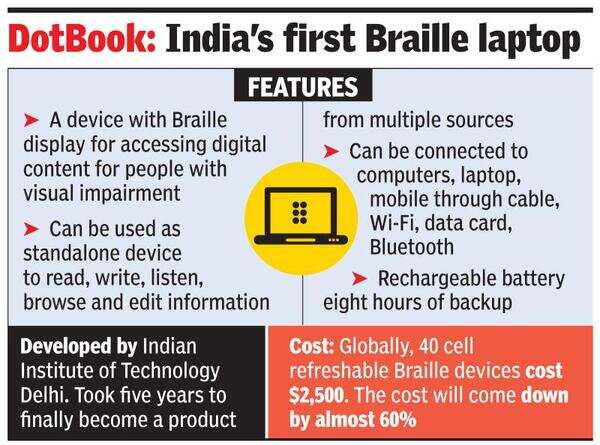 Joining dots: Affordable Braille laptop from IIT-D