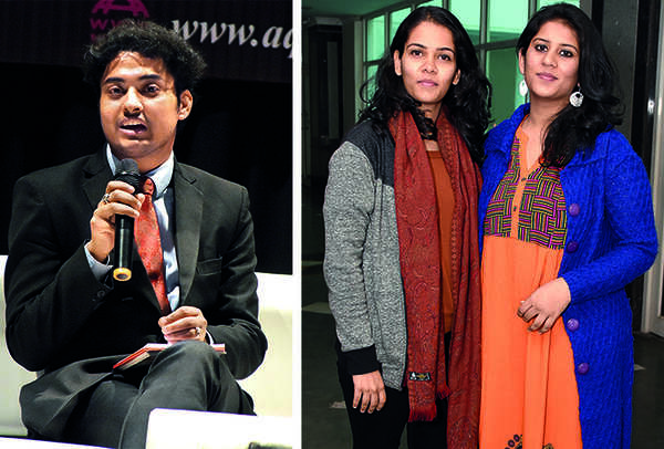 (L) Akshay Tyagi (R) Arpita and Rashika (BCCL/ Farhan Ahmad Siddiqui)