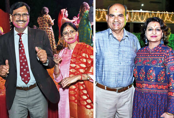 (L) Shyam Singh Dhami and Maya (R) Atul and Sheelam Bajpai (BCCL/ Vishnu Jaiswal)