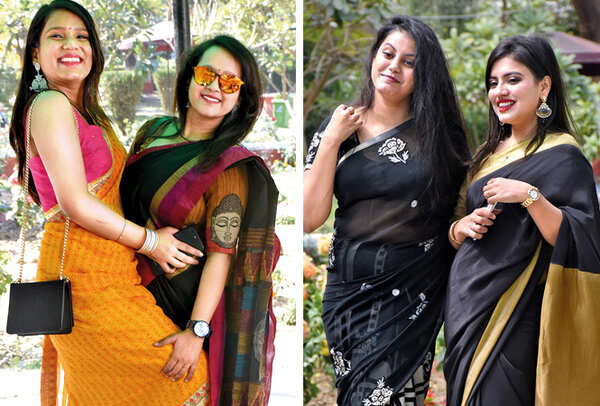 (L) Soumya Yadav and Sneha Chaurasia (R) Diksha Rastogi and Rakshanda Ali (BCCL/ Vishnu Jaiswal)