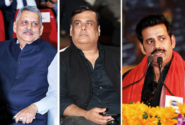 (L) RK Chaturvedi (C) Rahul Mittra (R) Ravi Kishan (BCCL/ Aditya Yadav)