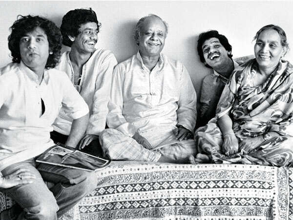 A file photograph of Ustad Allarakha with his family