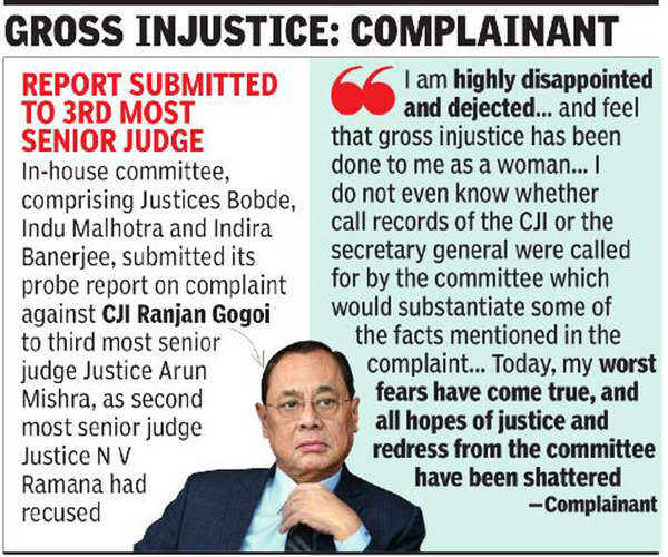 Supreme Court Committee Clears Cji Ranjan Gogoi Of Sexual Harassment Plaint India News Times 7747