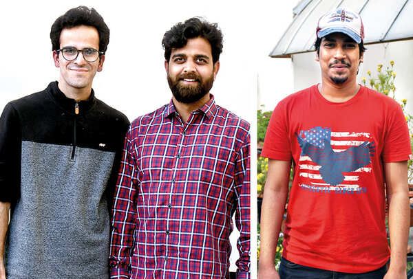 (L) Aayush Mehrotra and Abhishek Singh (R) Moaaz Khan (BCCL/ Vishnu Jaiswal)
