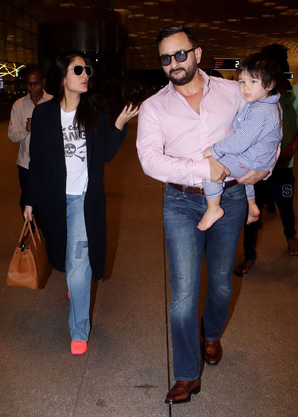 Photos: Kareena Kapoor Khan and Saif Ali Khan snapped with Taimur Ali ...