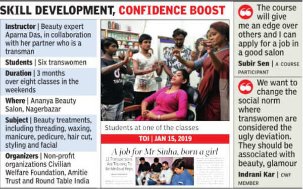 Kolkata: Beauty treatment course promises to open doors to better jobs for  these transwomen | Kolkata News - Times of India