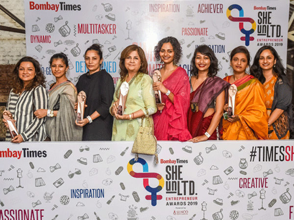 Winners of the fashion category flaunt their trophies